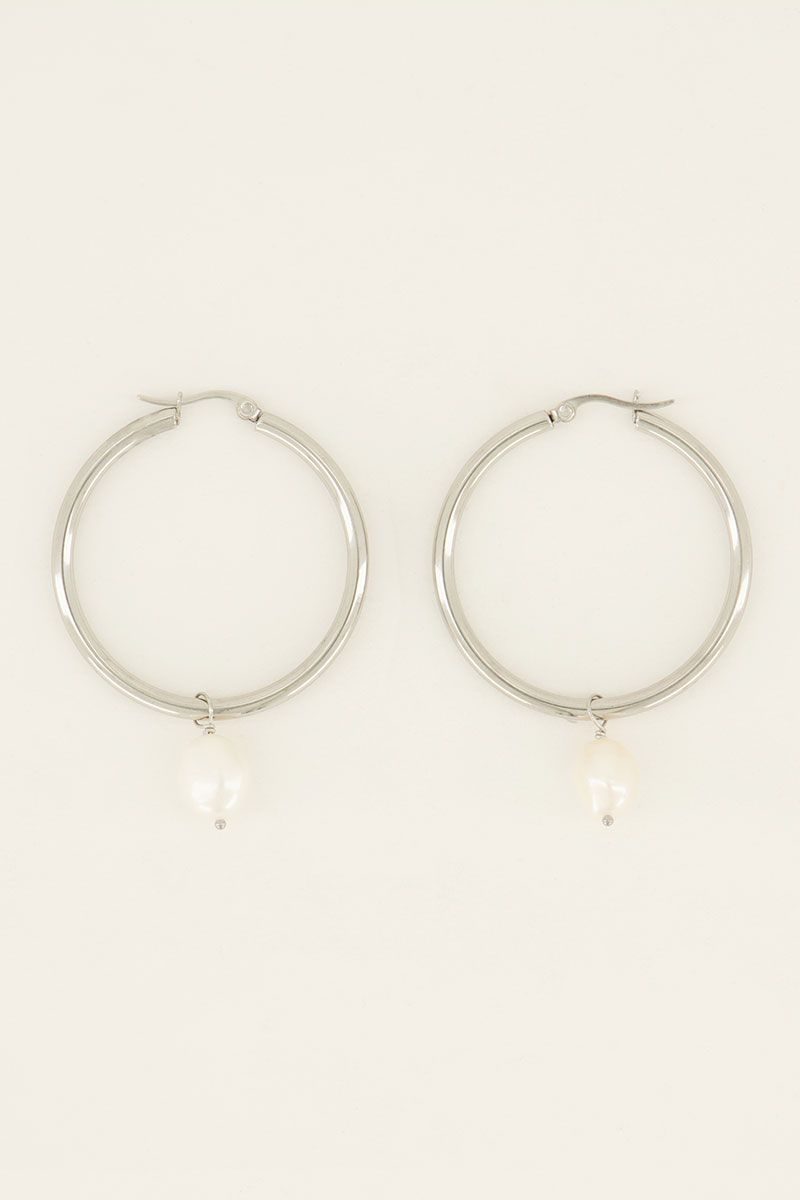 My Jewellery Earring with pearl - Zilverkleurig MJ07737-1500