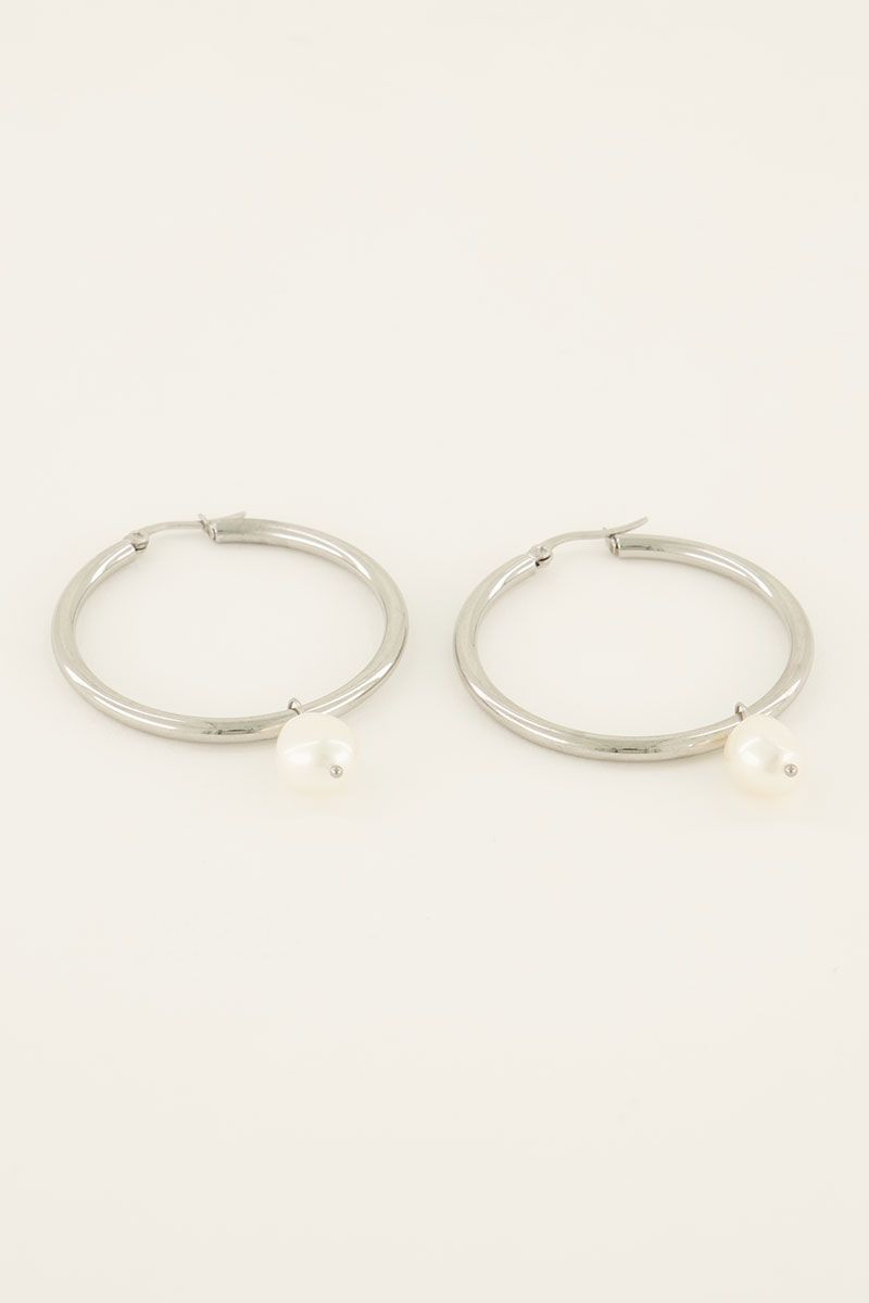 My Jewellery Earring with pearl - Zilverkleurig MJ07737-1500