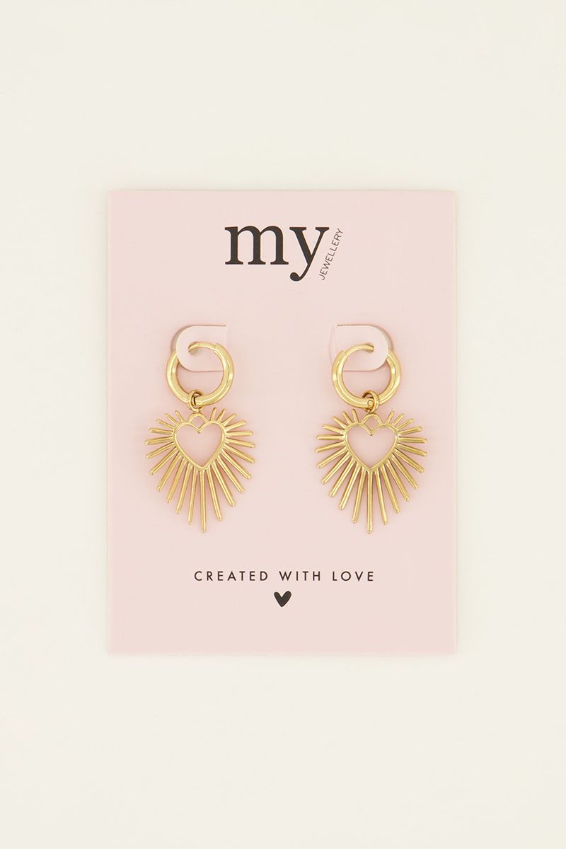 My Jewellery Ooringen met hart zonnestraal - Goudkleurig MJ07878-1200