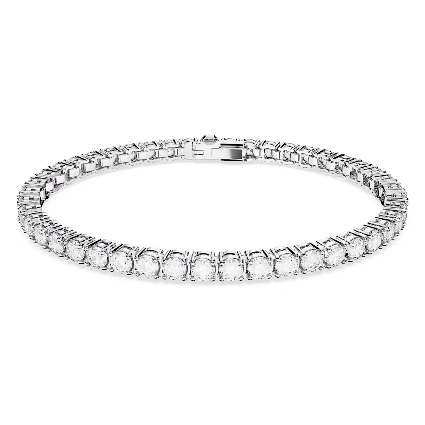 Swarovski Matrix armband Tennis round cut Zilverkleurig, Wit (M) 5648937