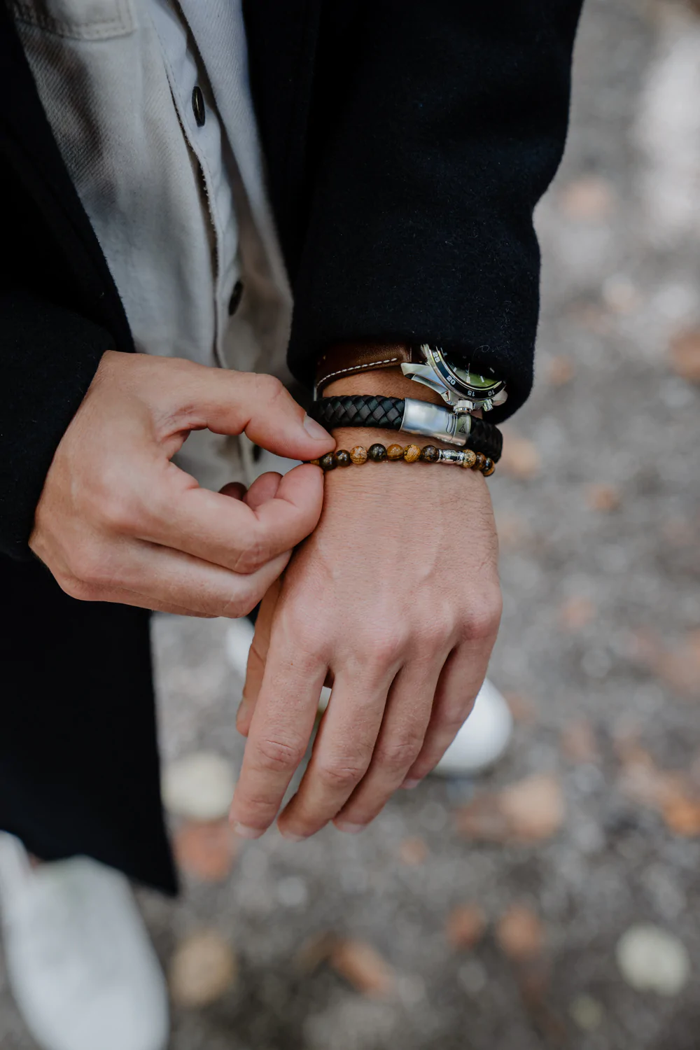 AZE Jewels Iron Jack Black-Brown armband AZ-BL005-K