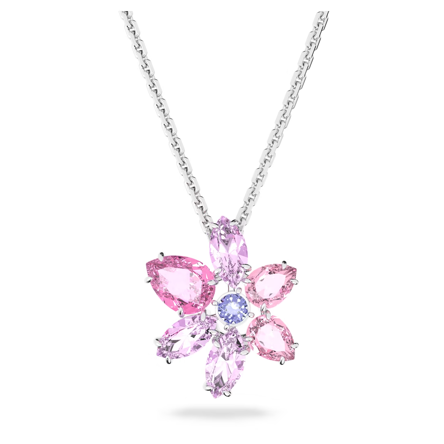 Swarovski Gema ketting met hanger Bloem Zilverkleurig/Roze 5662493