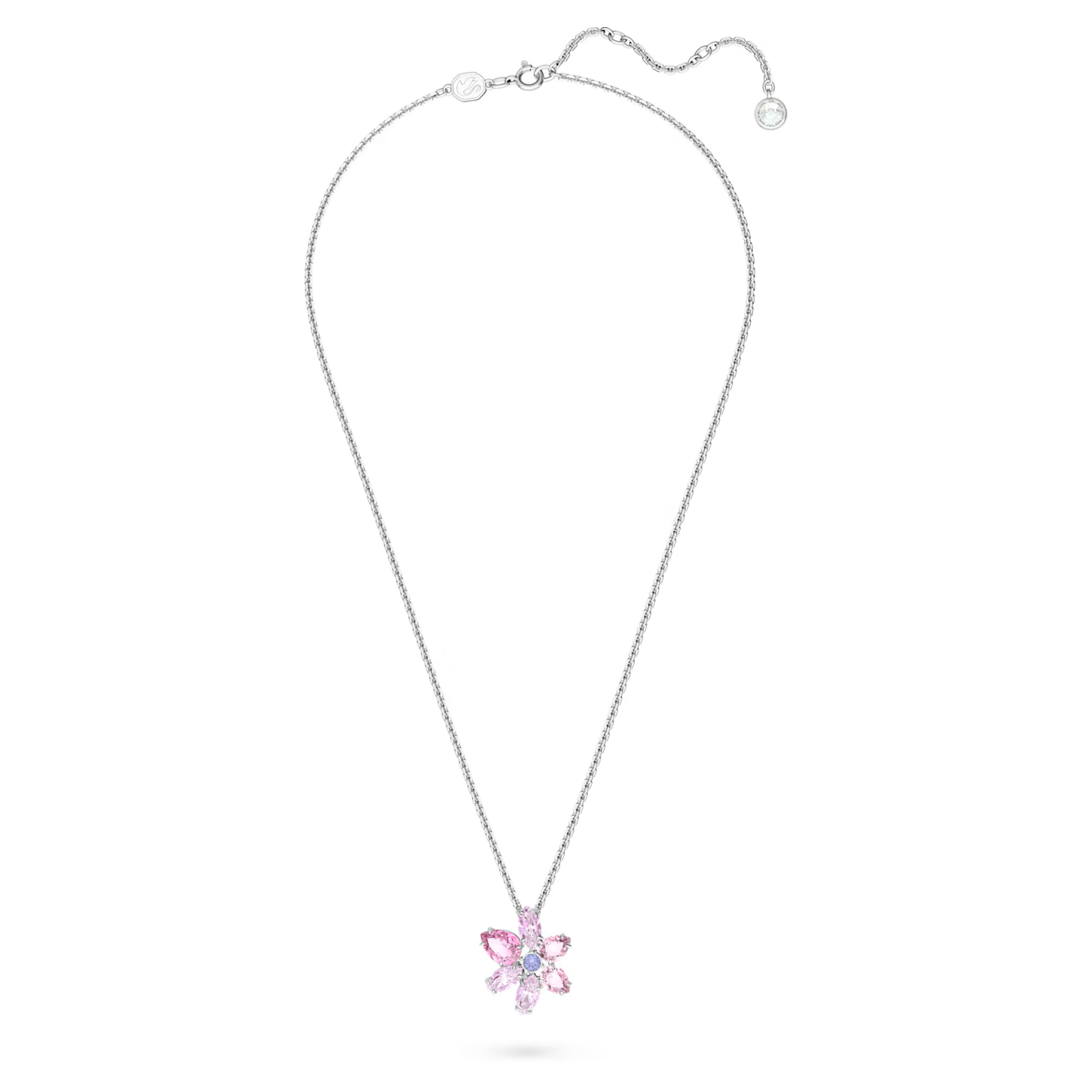 Swarovski Gema ketting met hanger Bloem Zilverkleurig/Roze 5662493