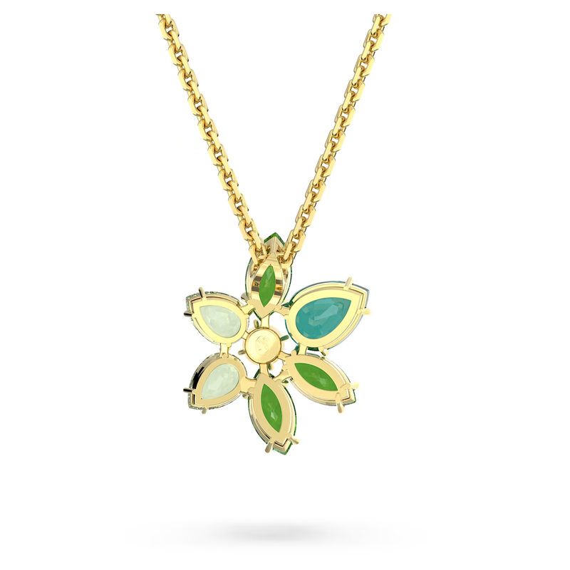 Swarovski Gema ketting met hanger Bloem Goud/Groen 5658399