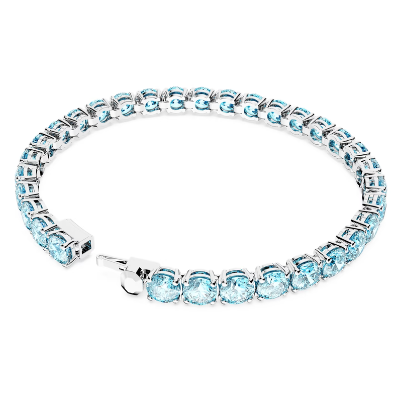 Swarovski Matrix armband Tennis round cut Zilver/Blauw (M) 5648928