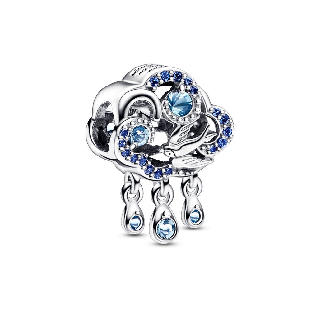 Mijn bedels - Sterling Silver Charm Kitten with Blue Moon