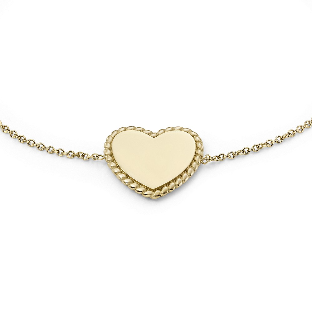 Fossil Geel vergulde stalen Drew armband - Hartje JF04361710