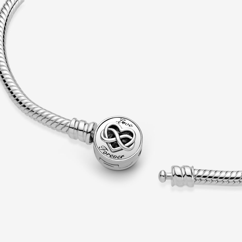 Pandora Pandora Moments Heart Infinity Clasp Snake Chain Bracelet 599365C00