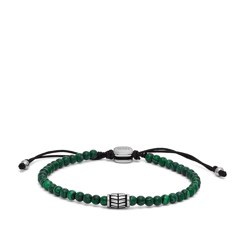 Fossil Stalen armband - Beaded (Malachiet Groen) JF04415040