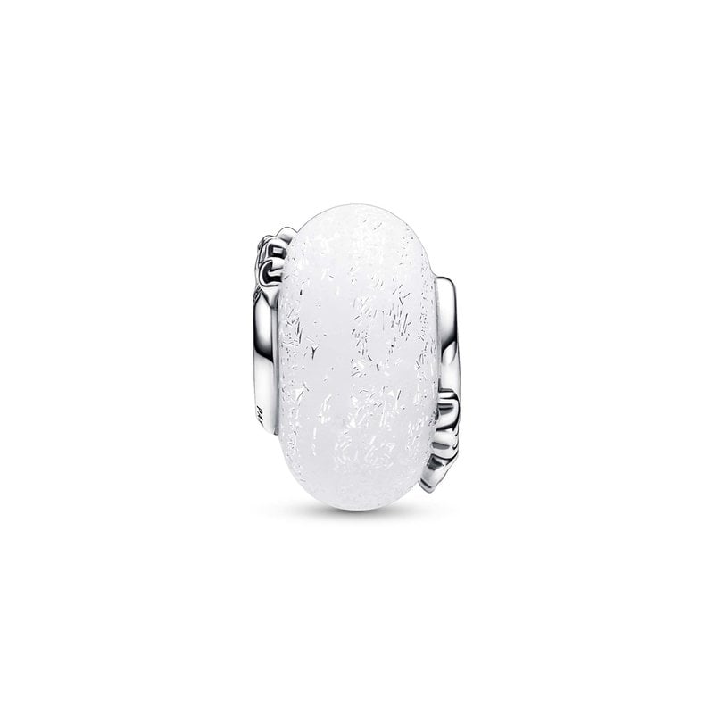 Pandora Glinsterend witte muranoglas medel met Mum & Love 792655C00