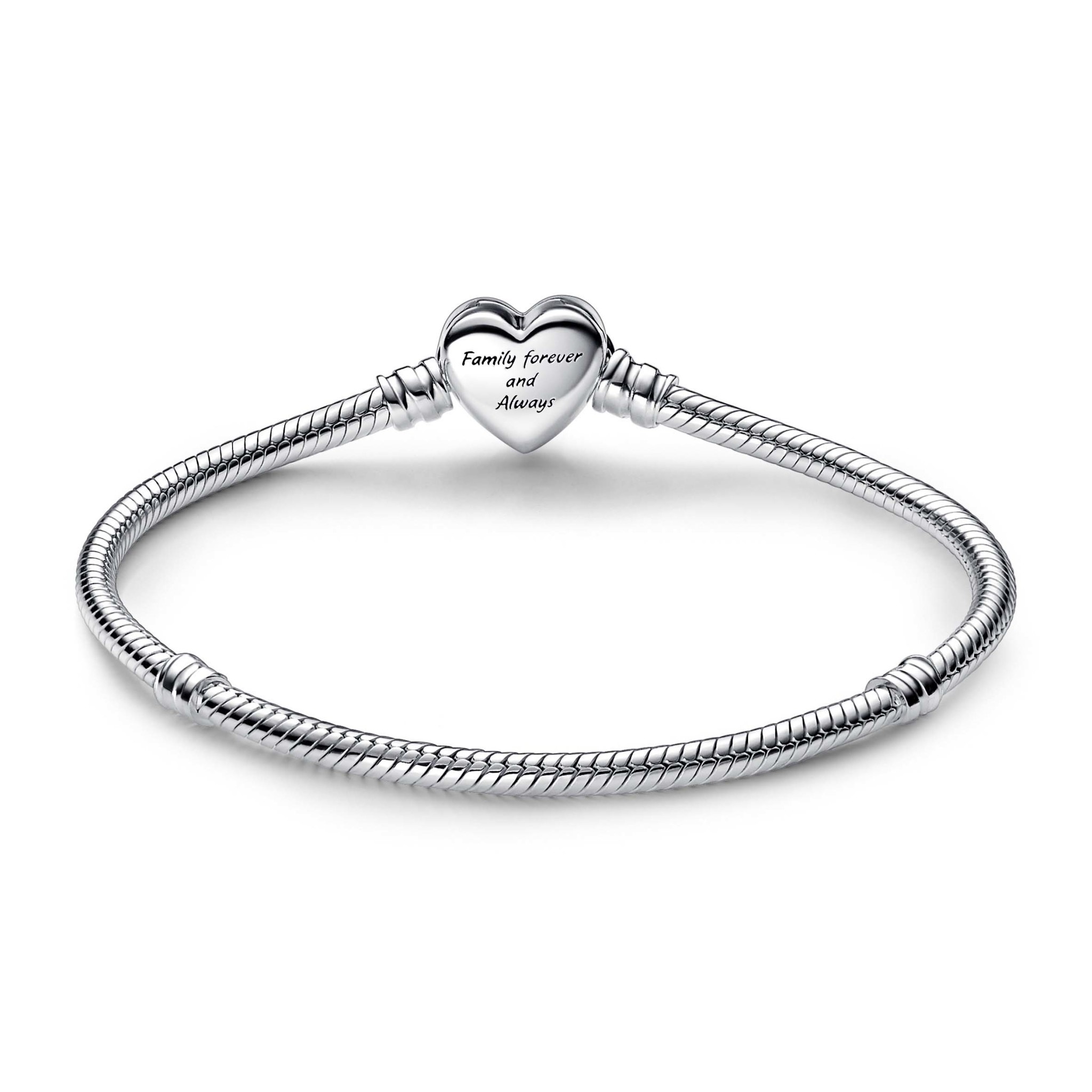 Pandora Pandora Moments Sprankelende Snake Chain Armband met Hartsluiting 592645C01