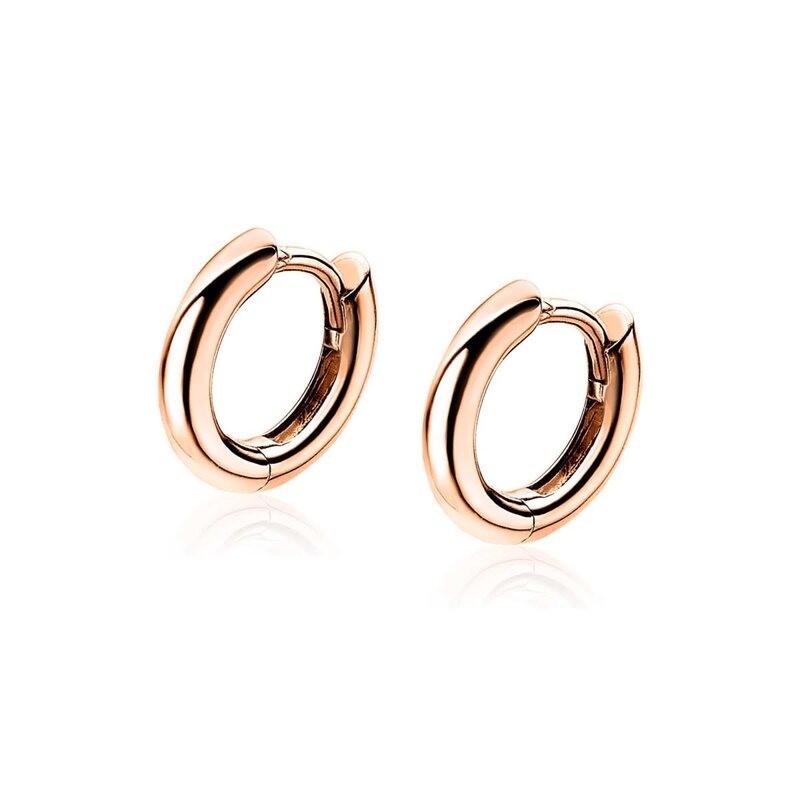 Zinzi Rosé vergulde zilveren oorbellen - Ring 12 x 2 mm ZIO194R