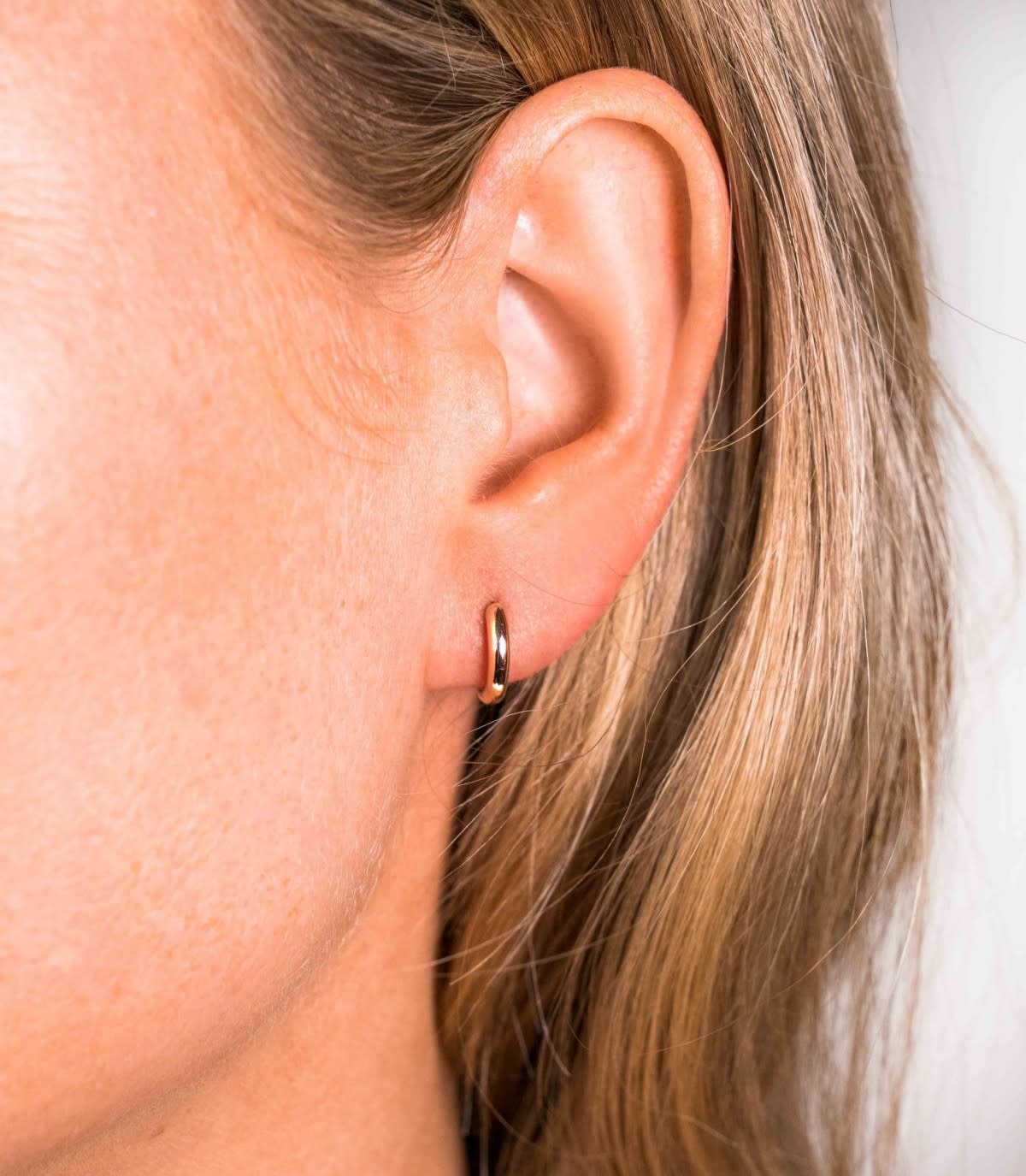 Zinzi Rosé vergulde zilveren oorbellen - Ring 12 x 2 mm ZIO194R