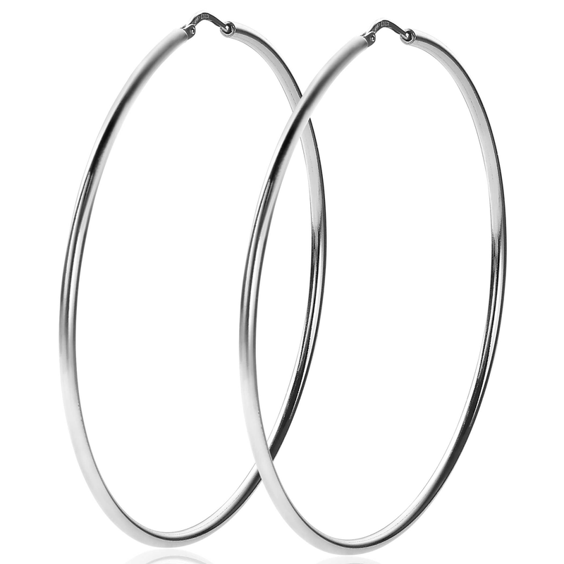 Zinzi Zilveren oorbellen - Ring (65 x 2 mm) ZIO438