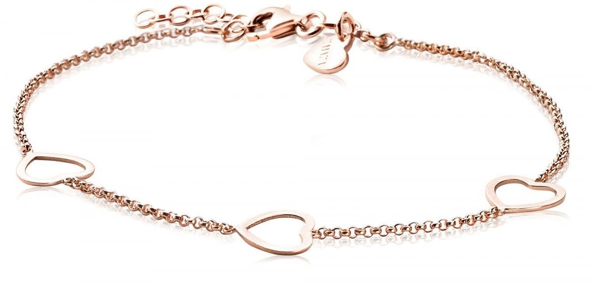 Zinzi Rosé vergulde zilveren armband - Hartjes ZIA1188R