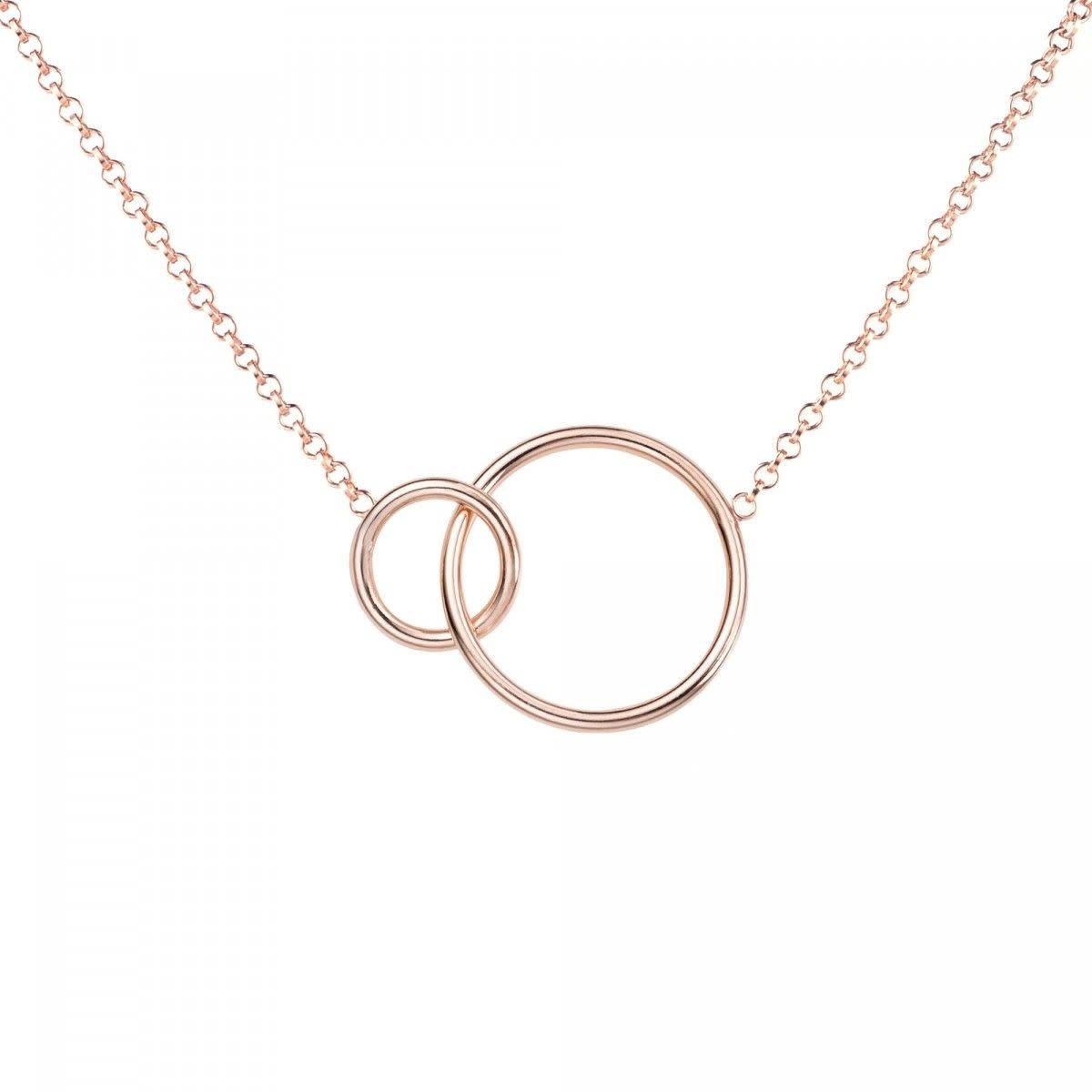 Zinzi Rosé vergulde zilveren ketting - Verbonden Open Rondjes ZIC1278R