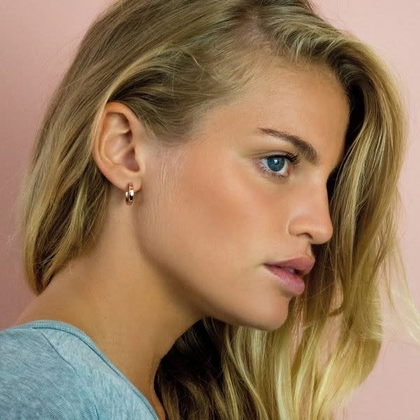 Zinzi Rosé vergulde zilveren oorbellen - Ring 15 x 3 mm ZIO191R