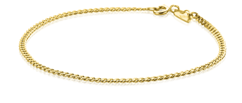 Zinzi Gold 14K Gouden armband - Gourmet schakel (18,5 cm) ZGA293