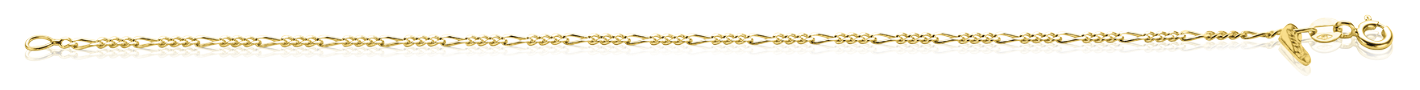 Zinzi Gold 14K Gouden armband - Figaro schakel (18 cm) ZGA294