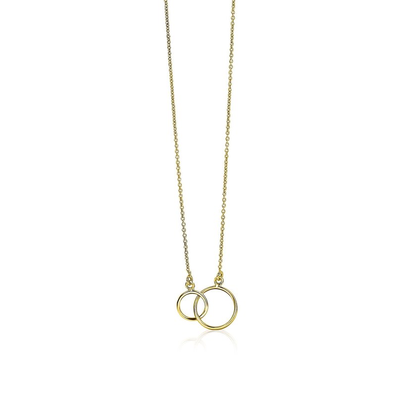 Zinzi Gold 14K Gouden ketting - Verbonden Open Rondjes ZGC115