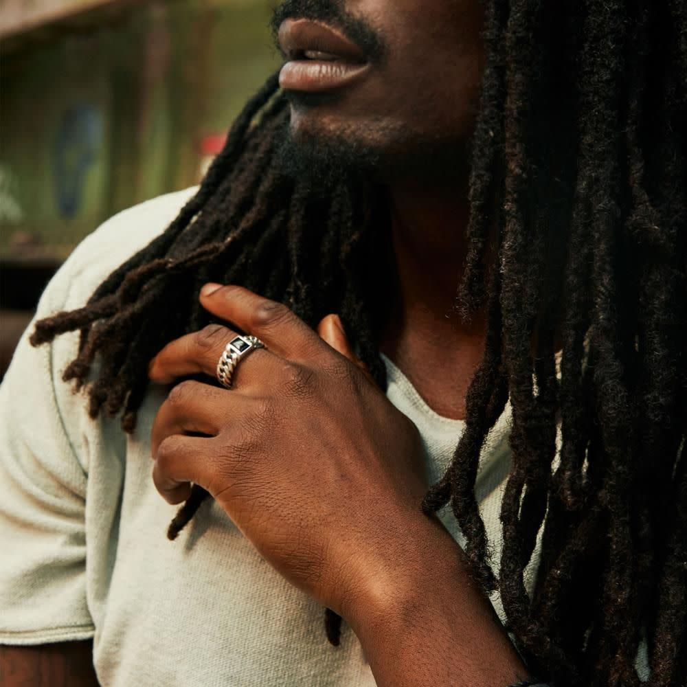 Buddha to Buddha Chain Stone ring Onyx 603ON