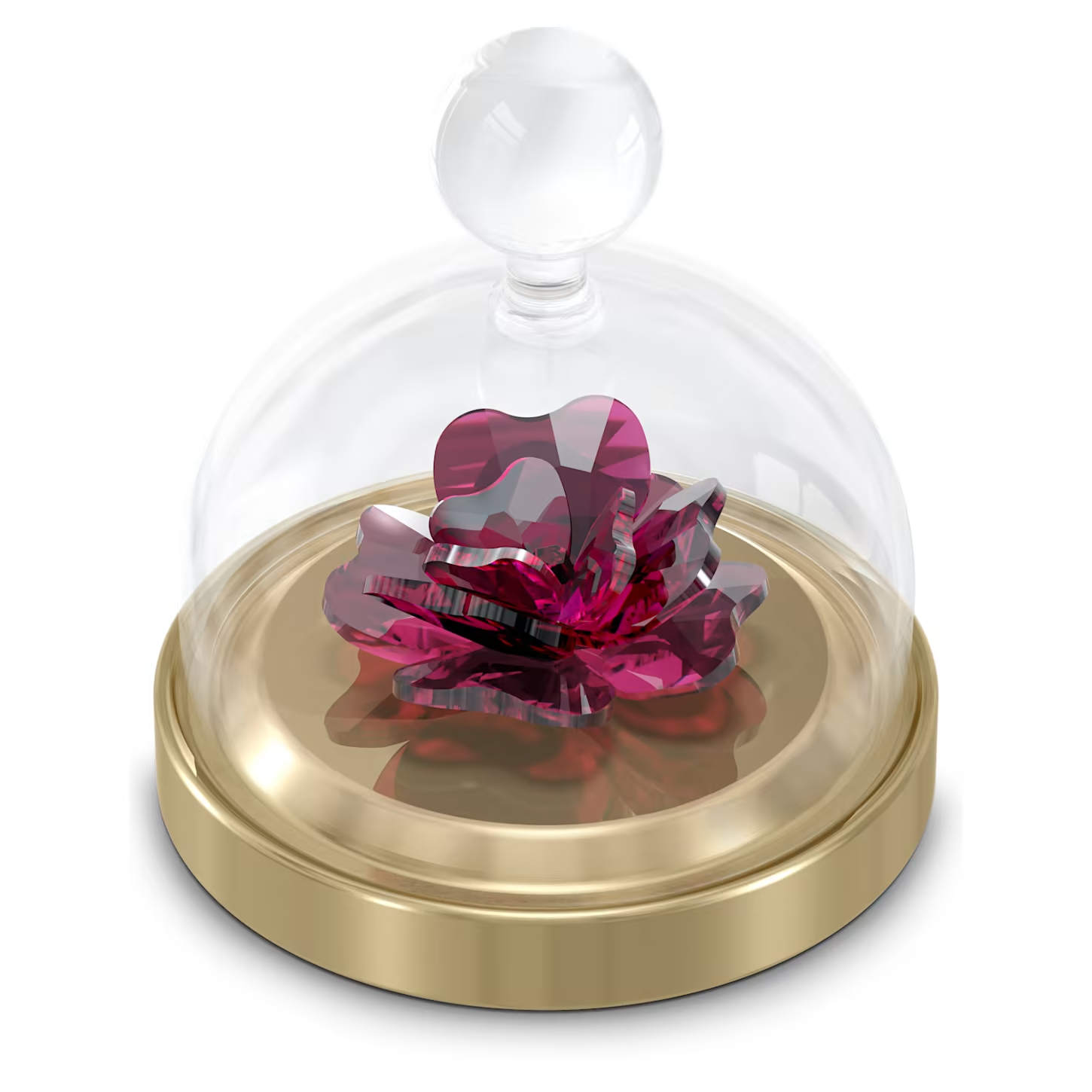 Swarovski Garden Tales kristallen beeldje Rose Bell Jar Goudkleurig/Rood (Small) 5619223