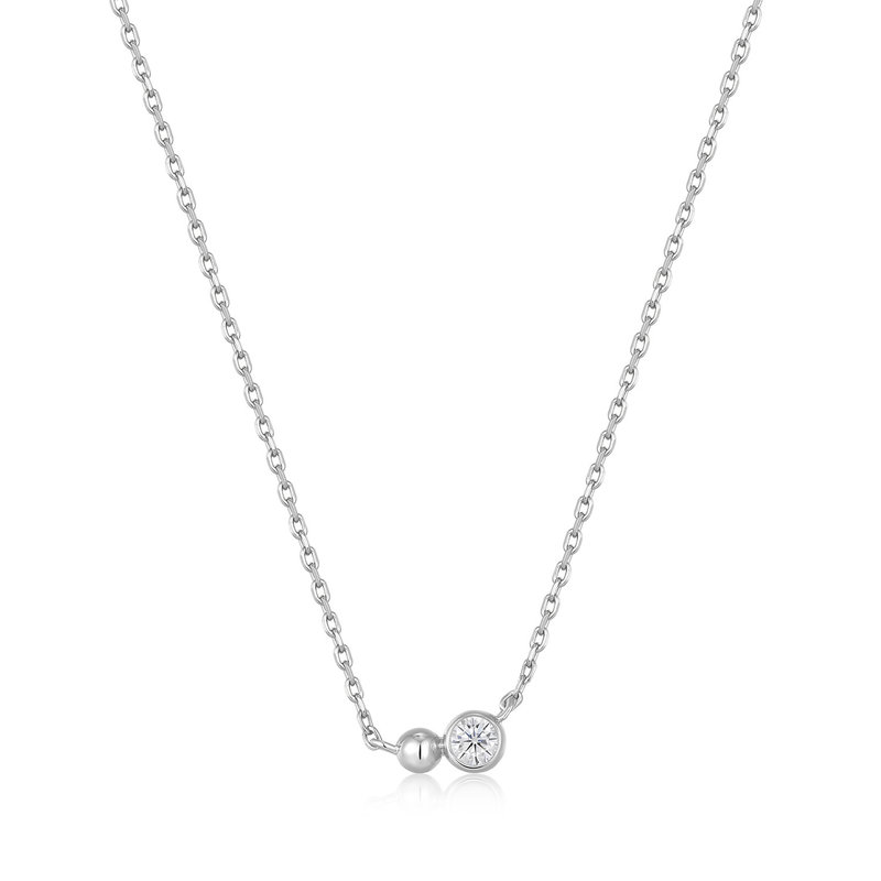 Ania Haie Spaced Out ketting met hanger - Silver Orb Sparkle Silver N045-02H-CZ