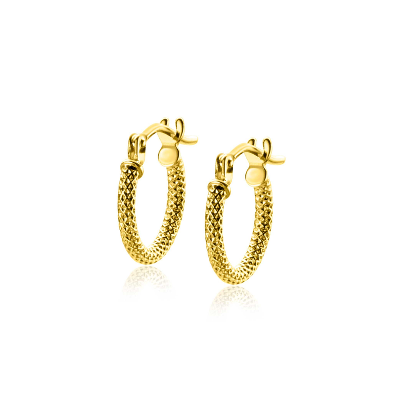 Zinzi Gold 14K Gouden oorbellen - Oorringen trendy bewerkt (11 mm) ZGO330