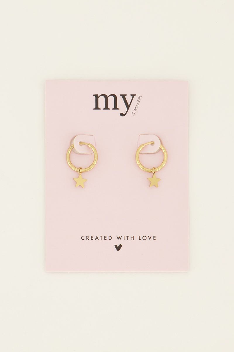 My Jewellery Oorringen met sterretje - Goudkleurig MJ07890-1200
