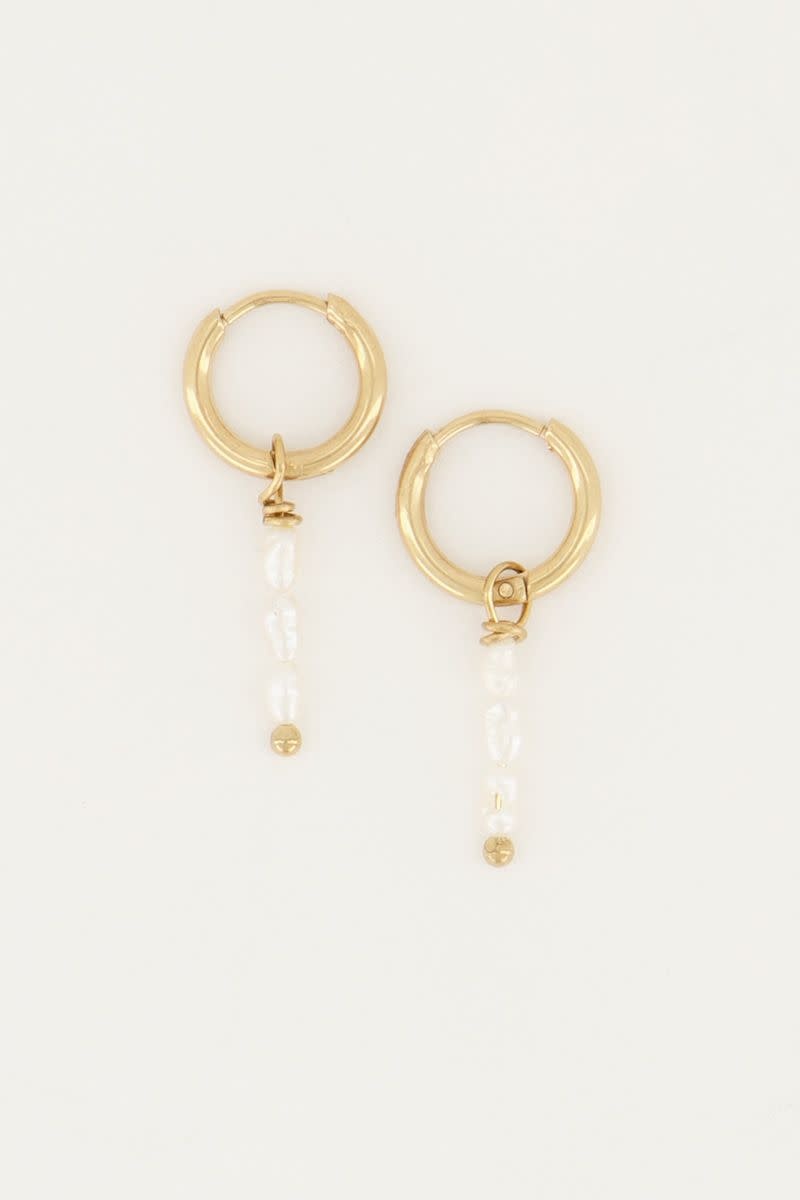 My Jewellery Oorknoppen met drie parels - Goud MJ05094-1200