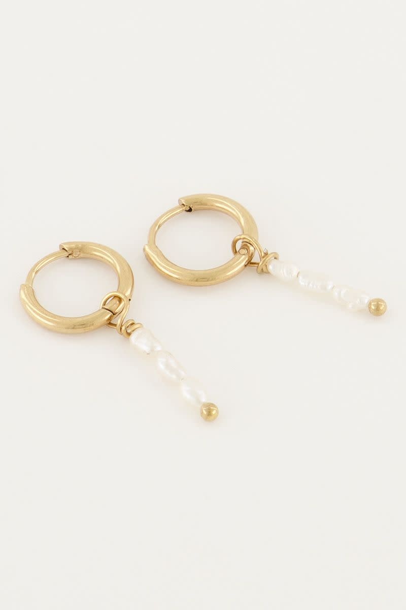 My Jewellery Oorknoppen met drie parels - Goud MJ05094-1200