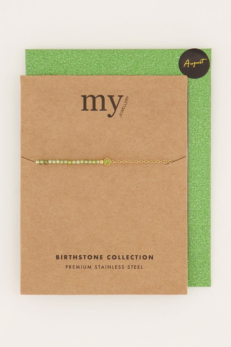 My Jewellery Armband Geboortesteen Augustus - Goudkleurig MJ05947-1200H