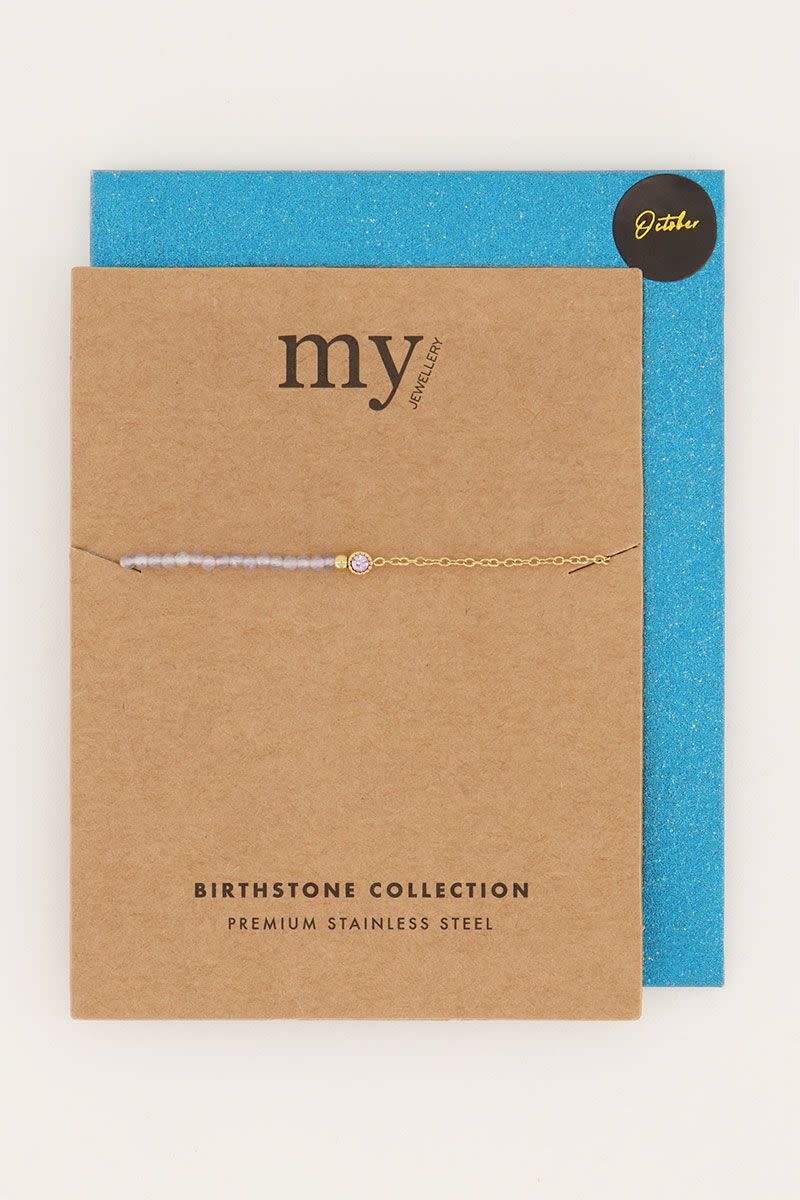 My Jewellery Armband Geboortesteen Oktober - Goudkleurig MJ05947-1200J