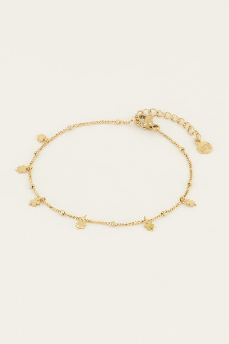 My Jewellery Armband met klavertjes - Goudkleurig MJ04470-1200