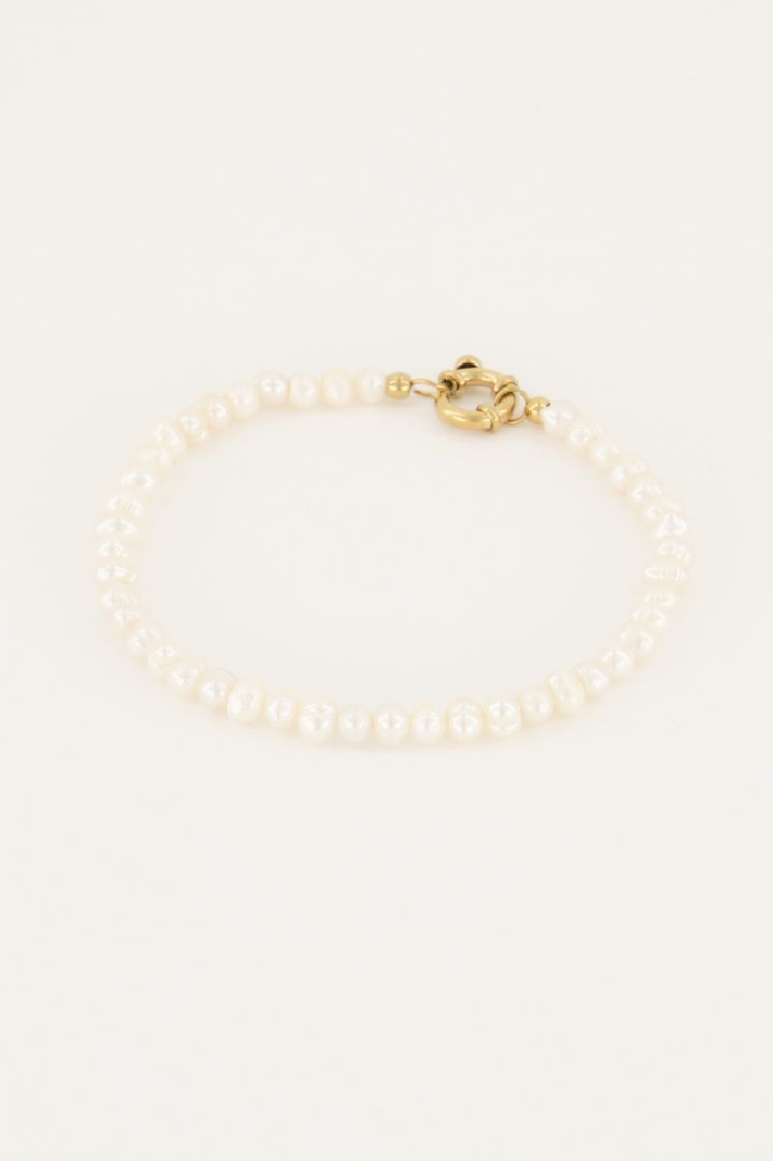 My Jewellery Armband met parels en slotje - Goudkleurig MJ05406-1200