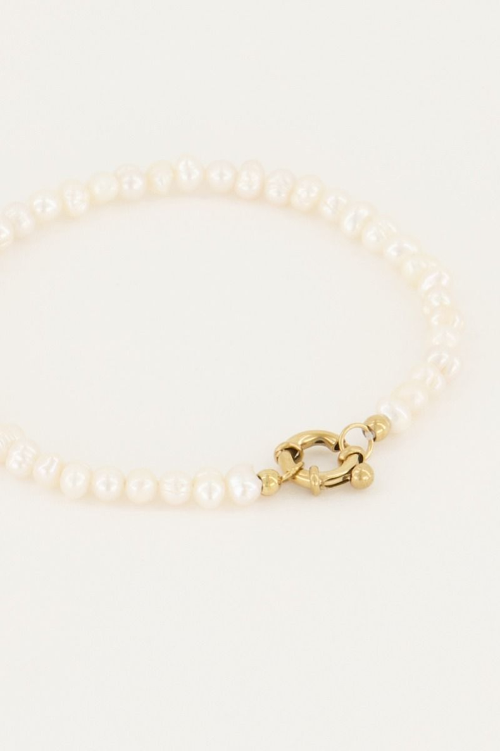 My Jewellery Armband met parels en slotje - Goudkleurig MJ05406-1200