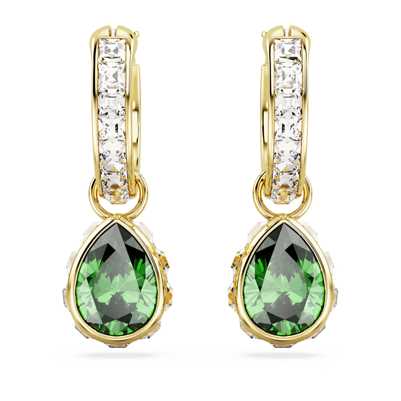 Swarovski Chroma oorbellen Peervorm Goudkleurig/Groen 5662922