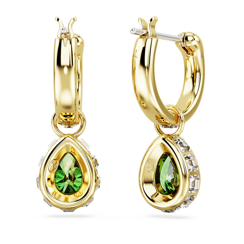 Swarovski Chroma oorbellen Peervorm Goudkleurig/Groen 5662922
