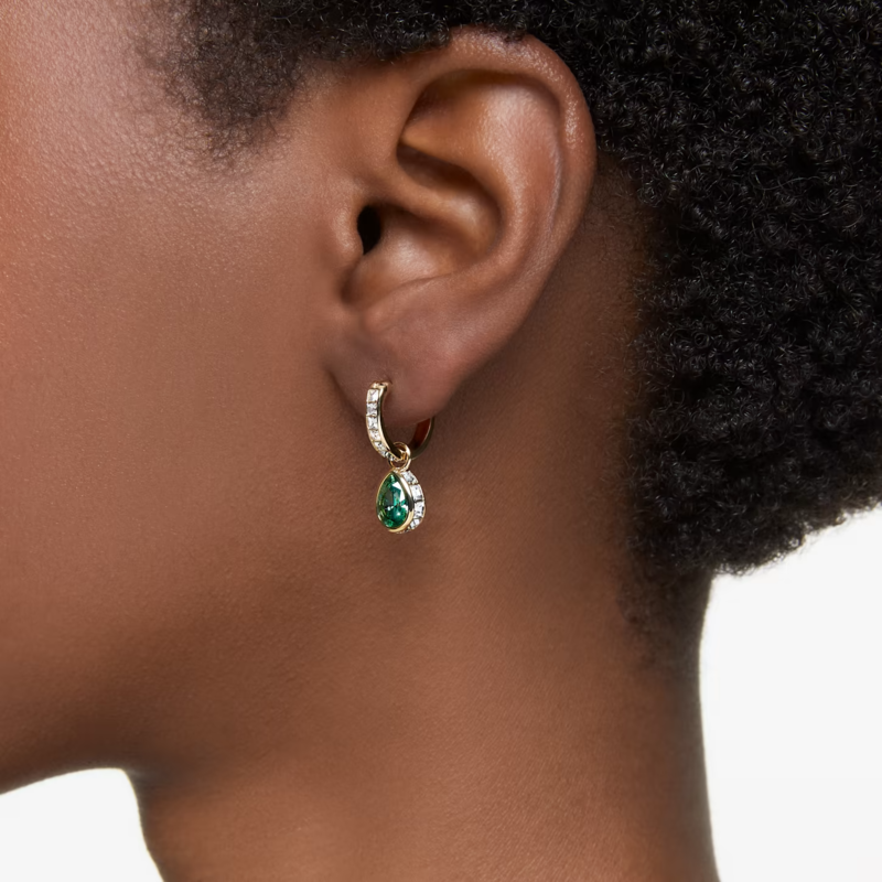 Swarovski Chroma oorbellen Peervorm Goudkleurig/Groen 5662922