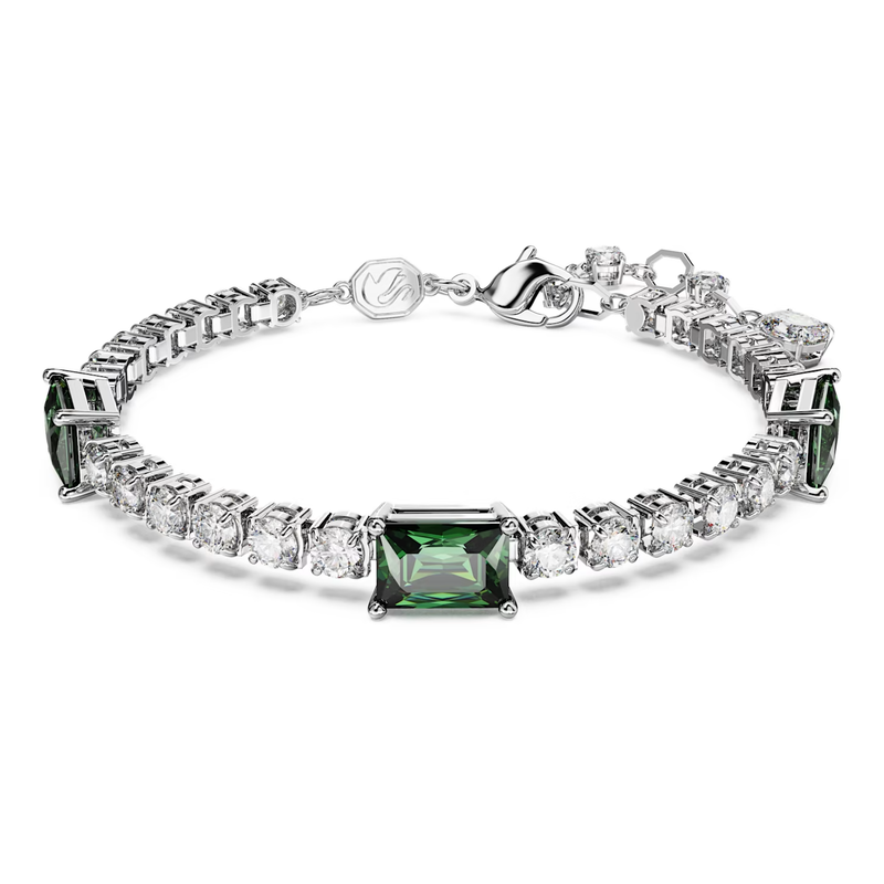 Swarovski Matrix armband Tennis verschillende slijpvormen Zilver/Groen (15,5 - 19,5 cm) 5666422