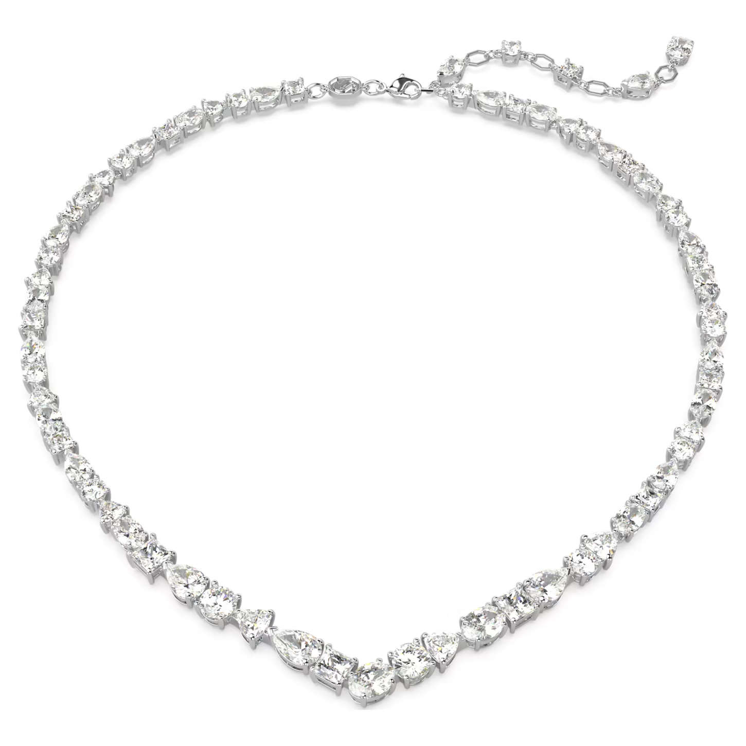 Swarovski Mesmera ketting Verschillende slijpvormen Zilverkleurig, Wit (38 - 45 cm) 5665242