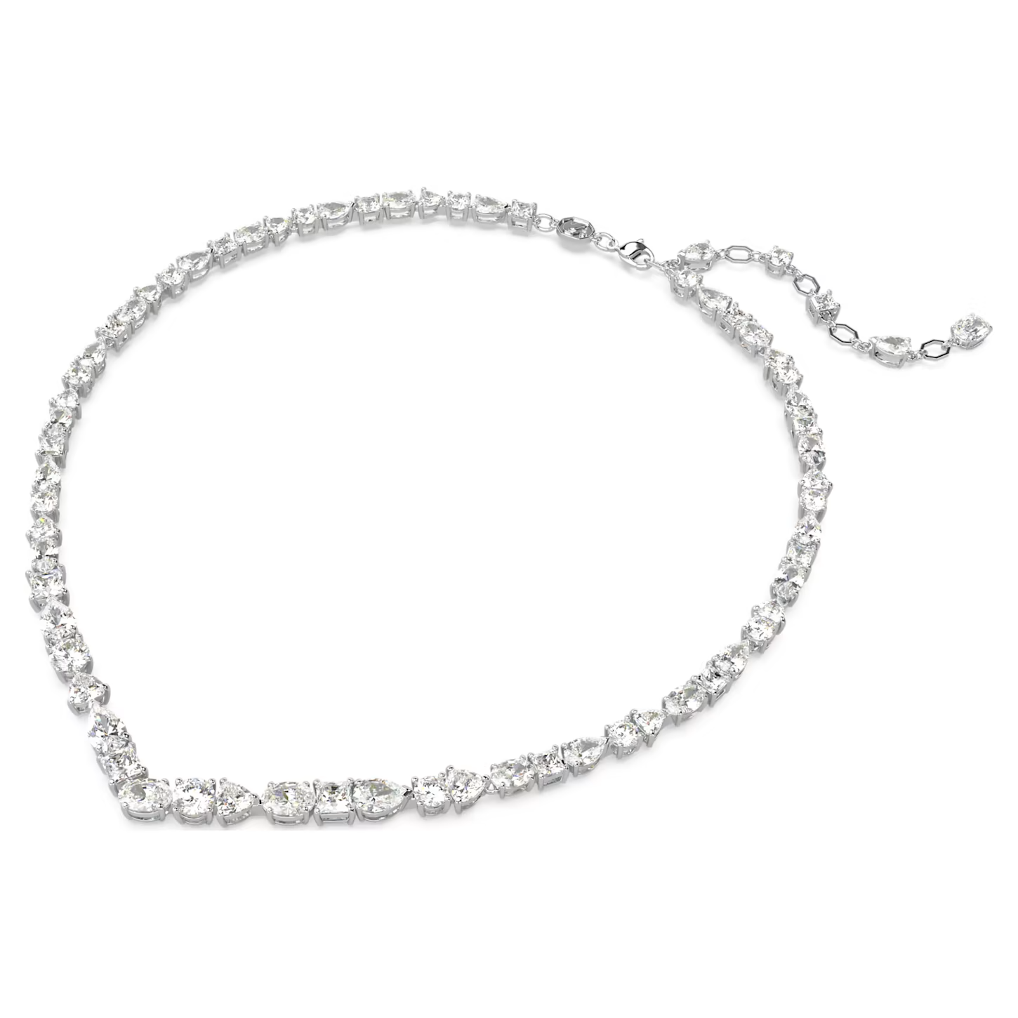 Swarovski Mesmera ketting Verschillende slijpvormen Zilverkleurig, Wit (38 - 45 cm) 5665242