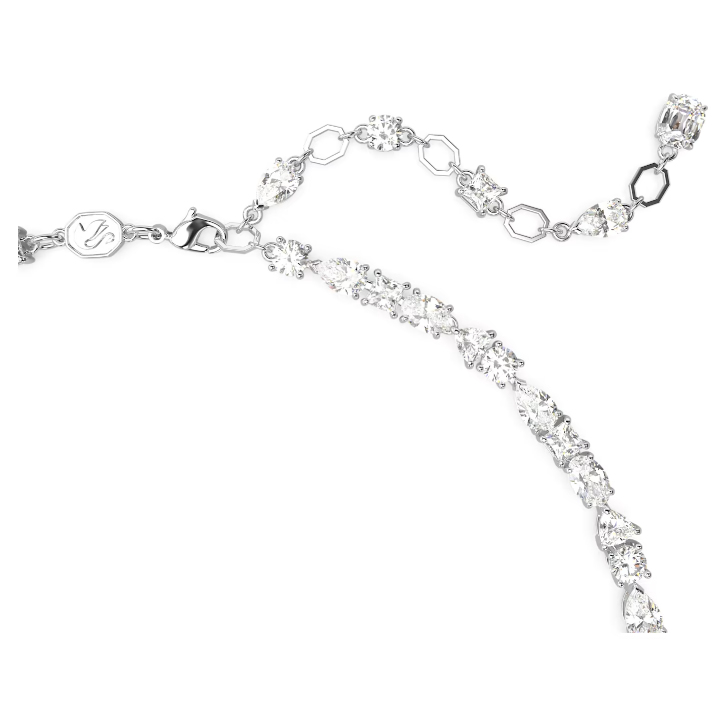 Swarovski Mesmera ketting Verschillende slijpvormen Zilverkleurig, Wit (38 - 45 cm) 5665242