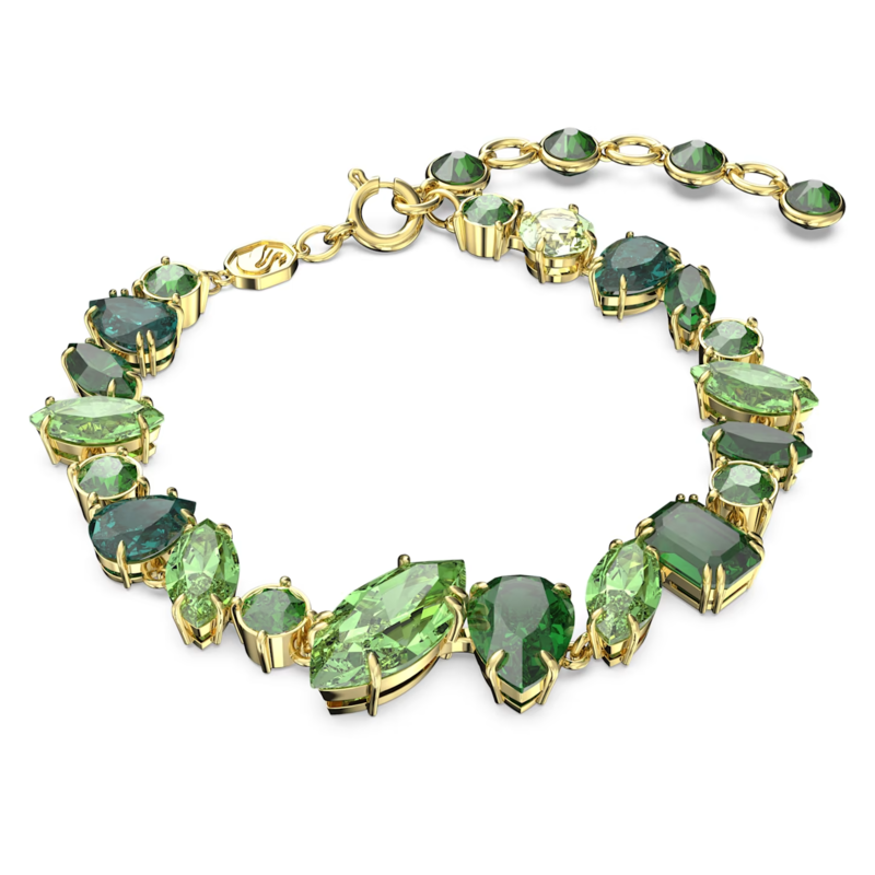 Swarovski Gema armband Verschillende slijpvormen Groen/Goud (16,5 - 19,5 cm) 5652822