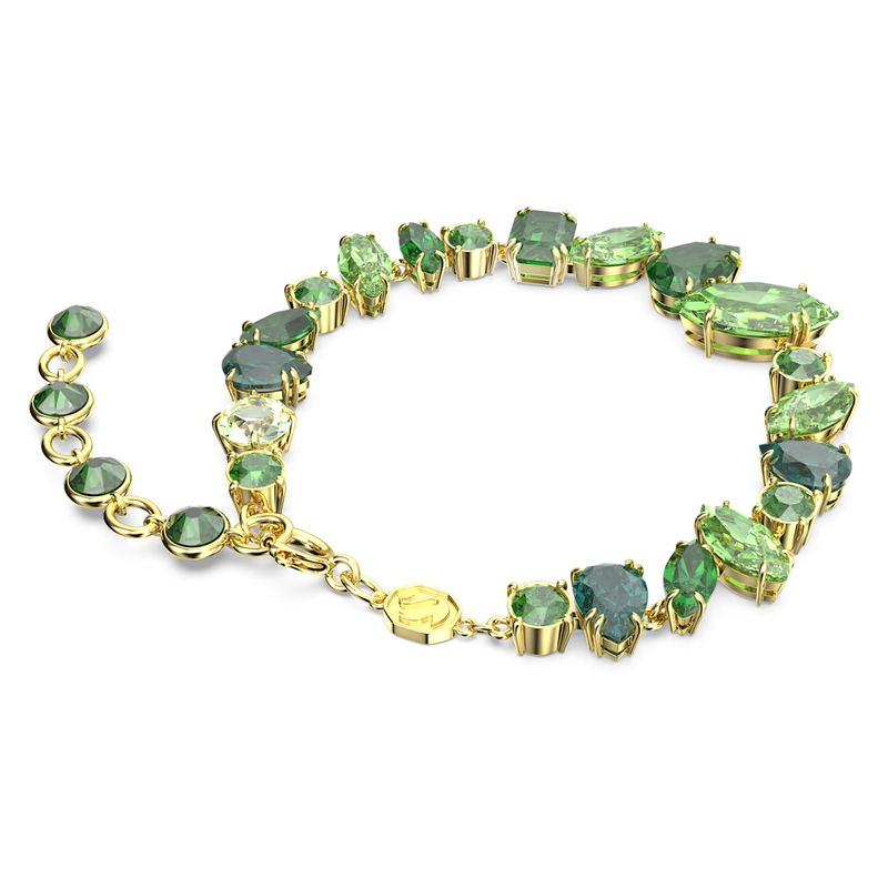 Swarovski Gema armband Verschillende slijpvormen Groen/Goud (16,5 - 19,5 cm) 5652822