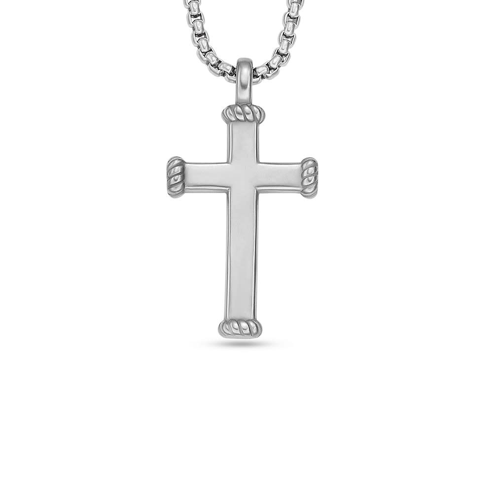 Fossil Stalen Meaningfull Moments ketting met hanger - Kruis JF04401040