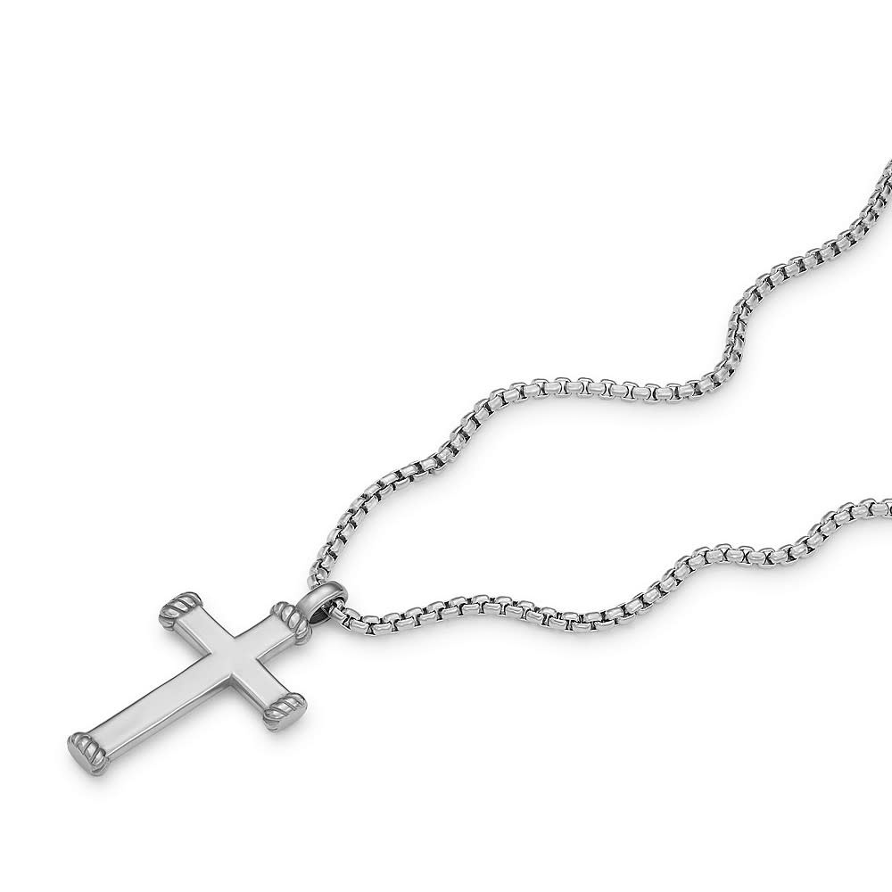 Fossil Stalen Meaningfull Moments ketting met hanger - Kruis JF04401040