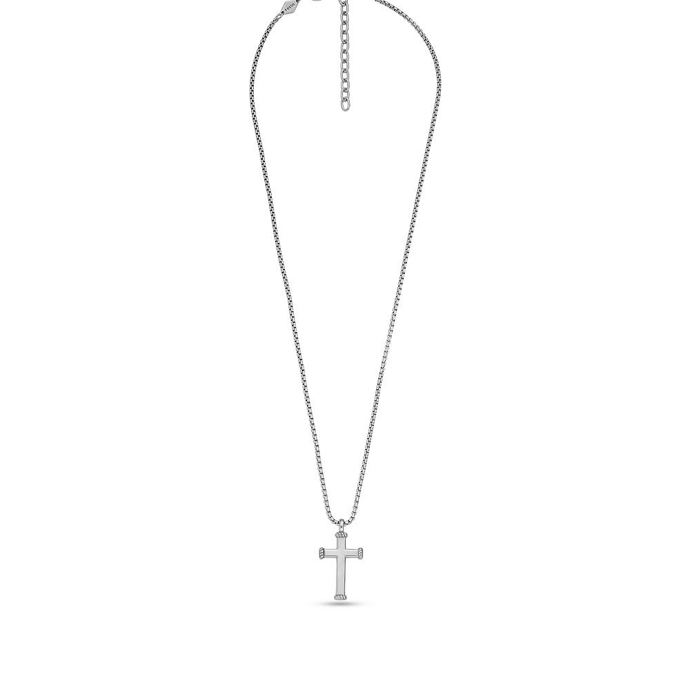 Fossil Stalen Meaningfull Moments ketting met hanger - Kruis JF04401040