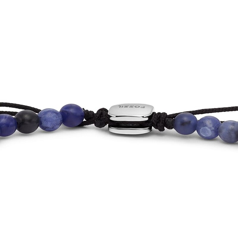 Fossil Stalen armband - Beaded (Sodaliet Blauw) JF04414040