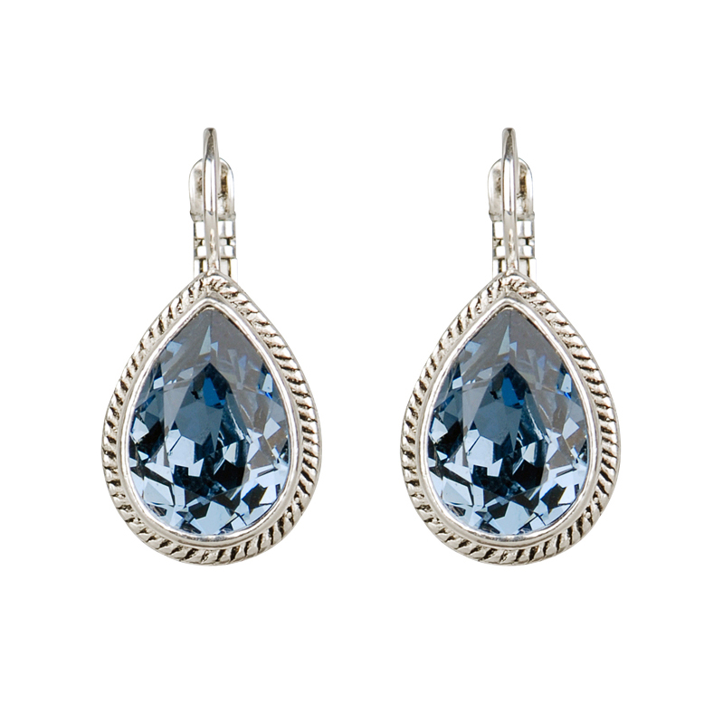 Camps & Camps Zilverkleurige oorbellen - Leiblauw 1A963 DN